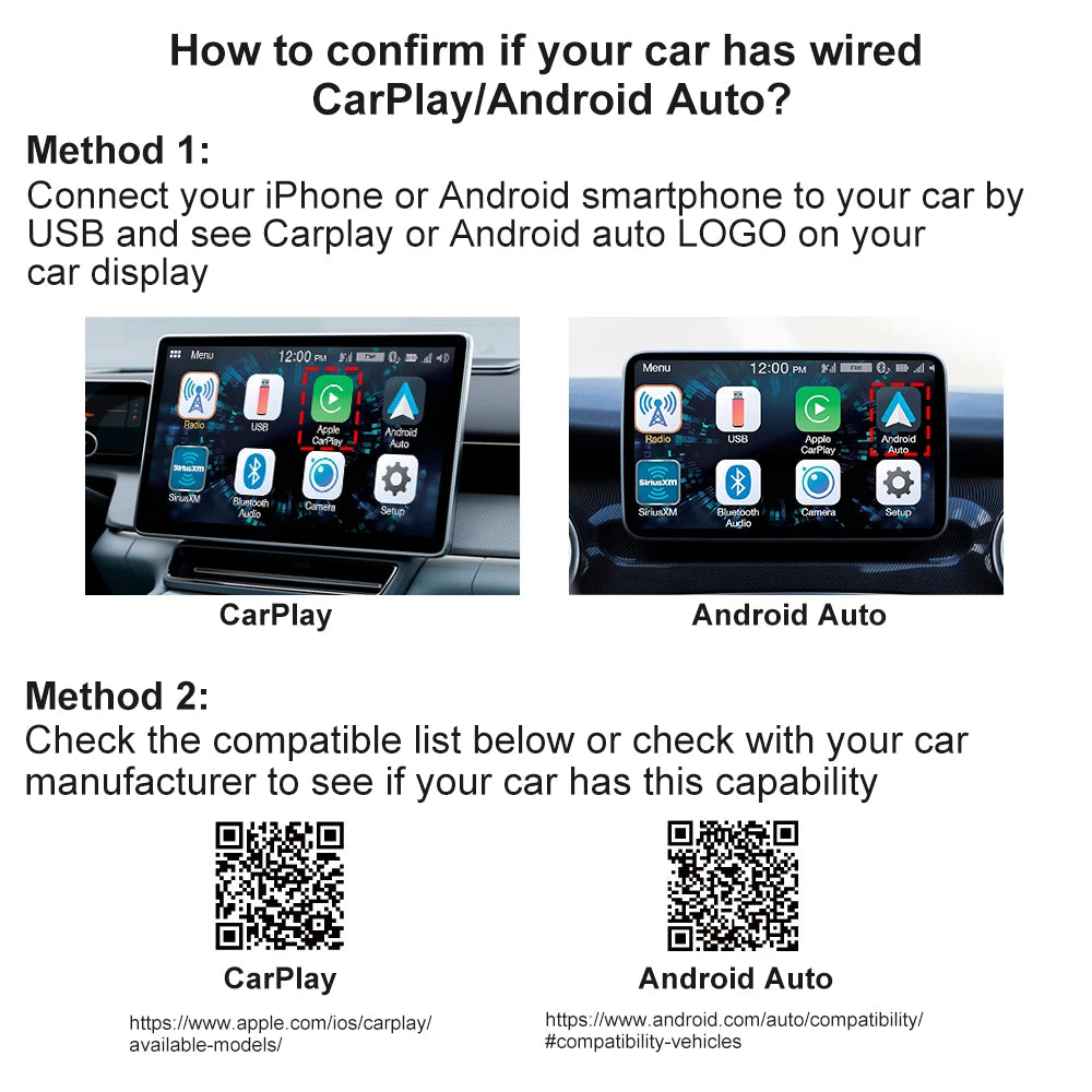 Wireless CarPlay Adapter - 2-in-1 for Apple & Android Auto