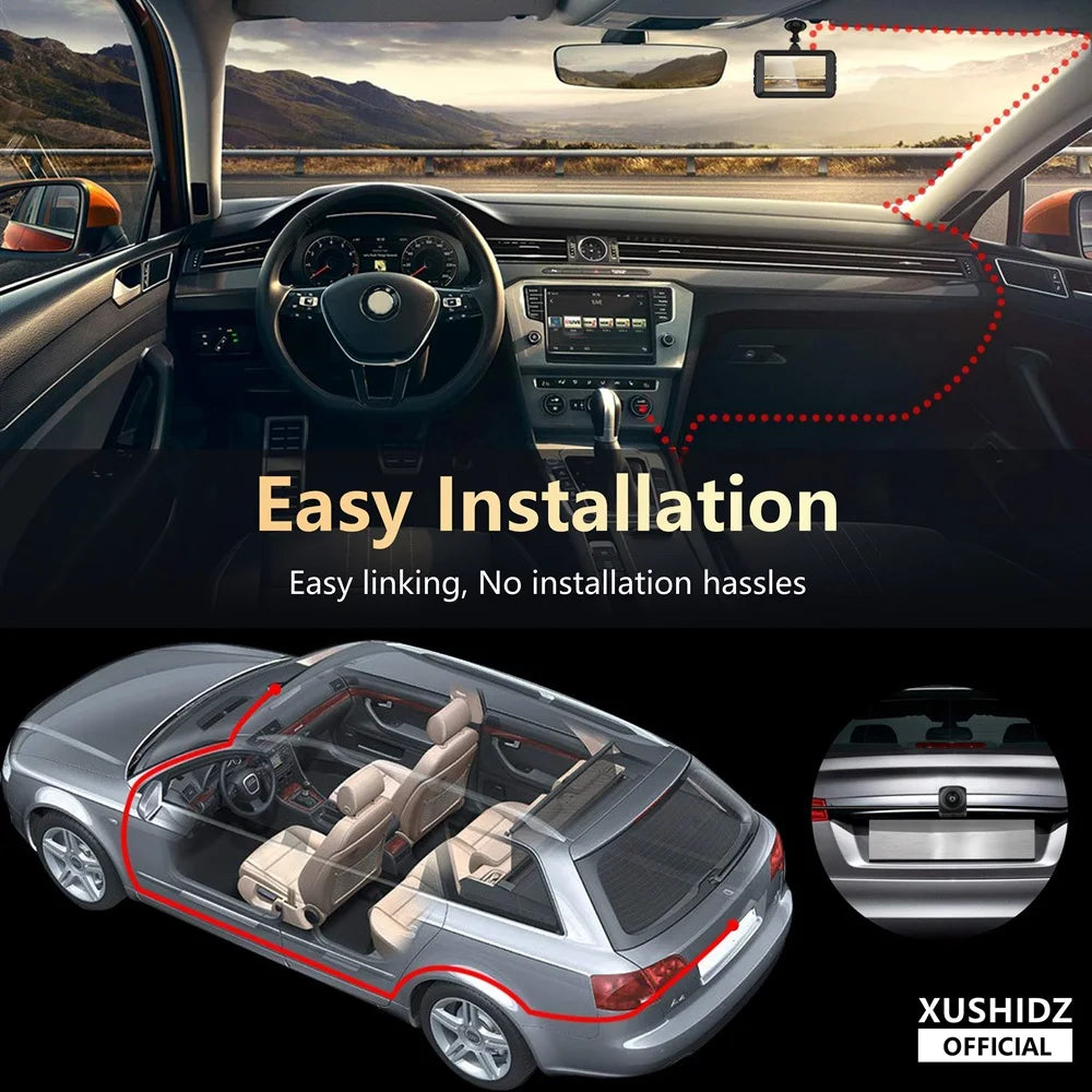 1080P Full HD Dashcam with Night Vision & 24h Parking Monitor