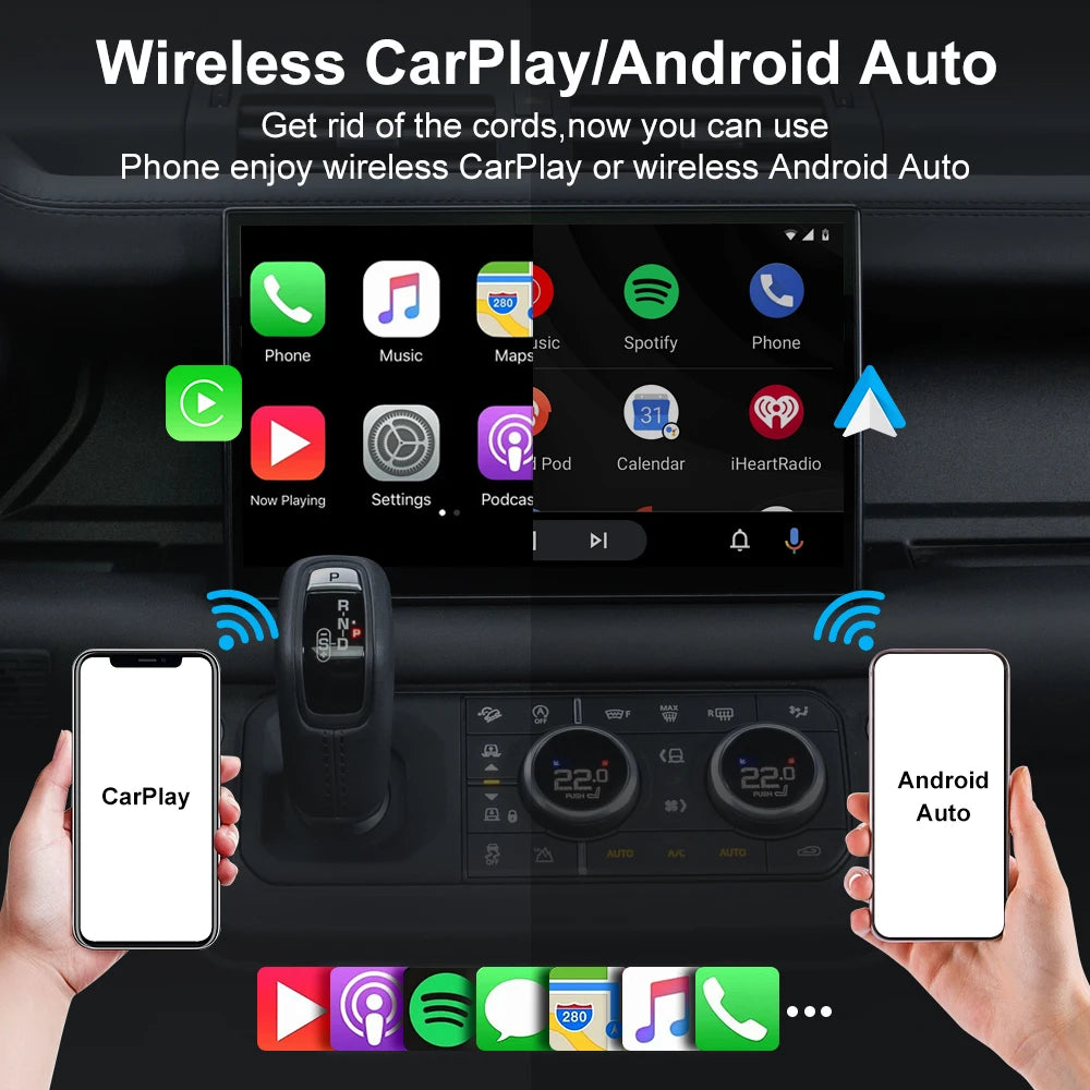 Wireless CarPlay Adapter - 2-in-1 for Apple & Android Auto